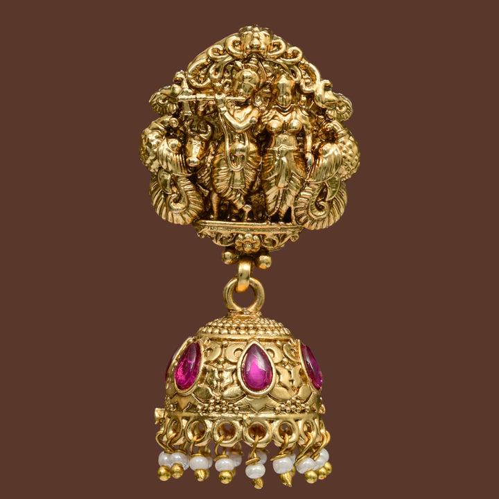 Temple Jhumka Earrings
