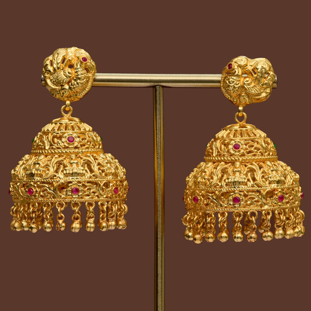 Temple Jhumka Earrings