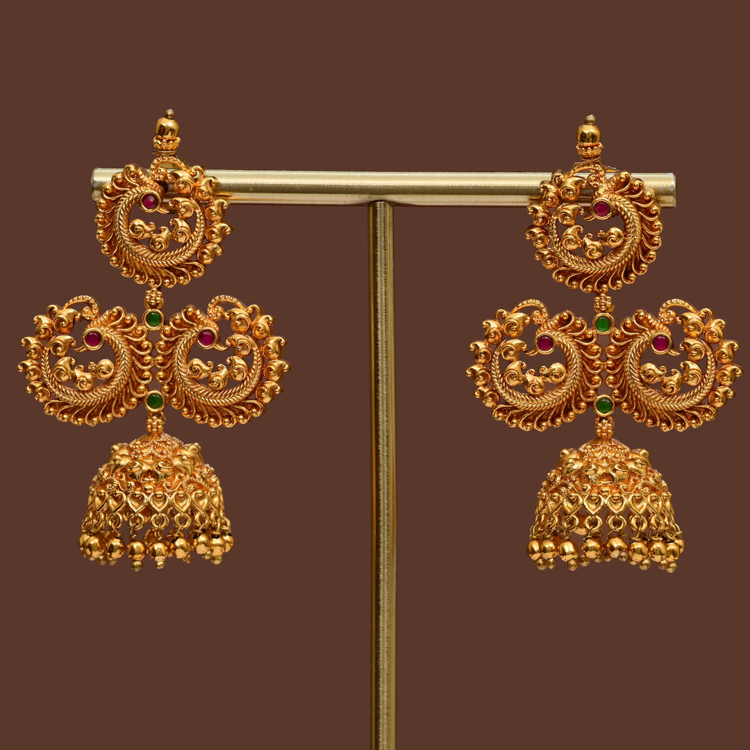 Temple Jhumka Earrings