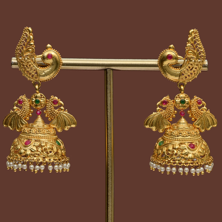 Temple Jhumka Earrings