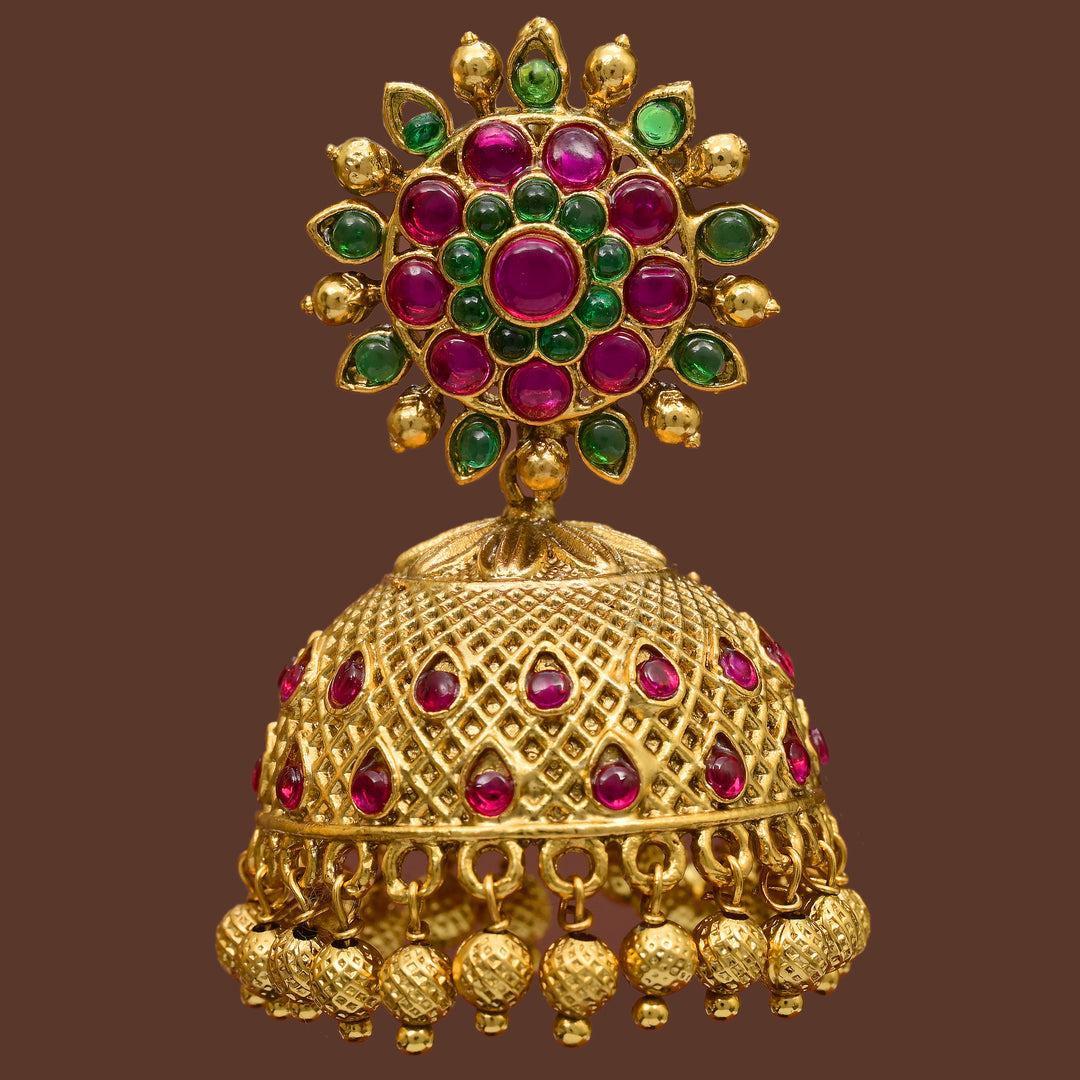 Temple Jhumka Earrings