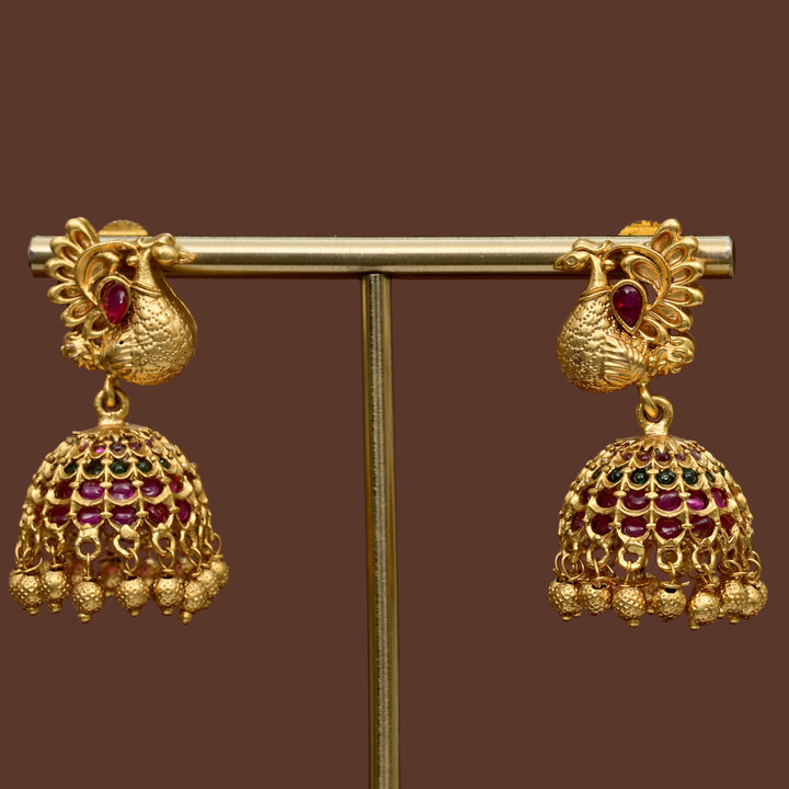 Temple Jhumka Earrings