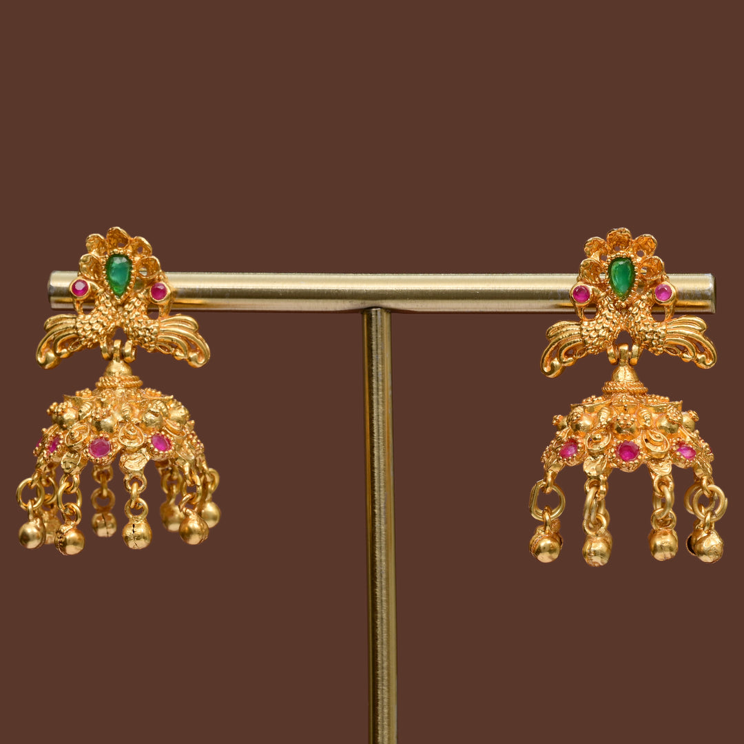 Temple Jhumka Earrings