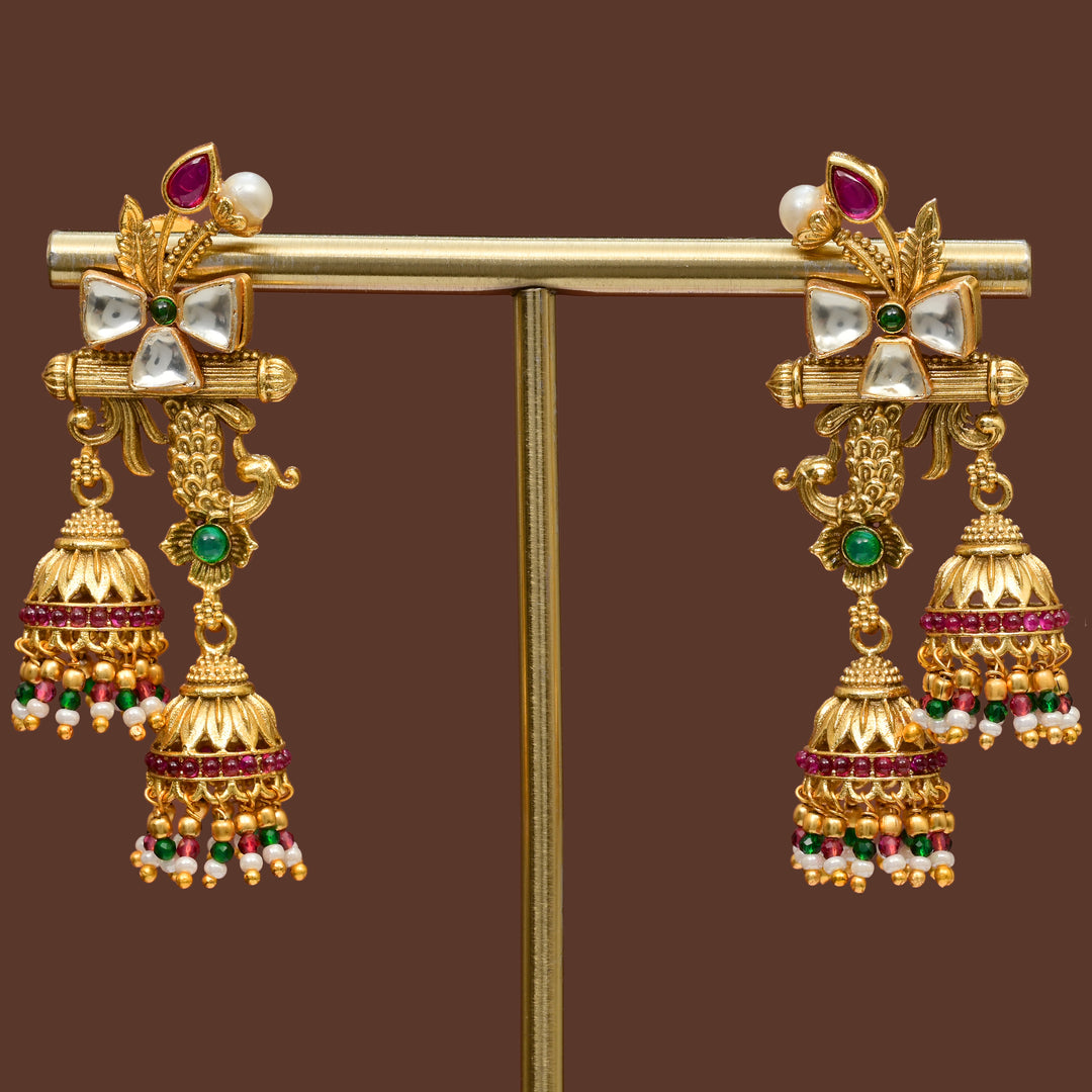 Temple Jhumka Earrings