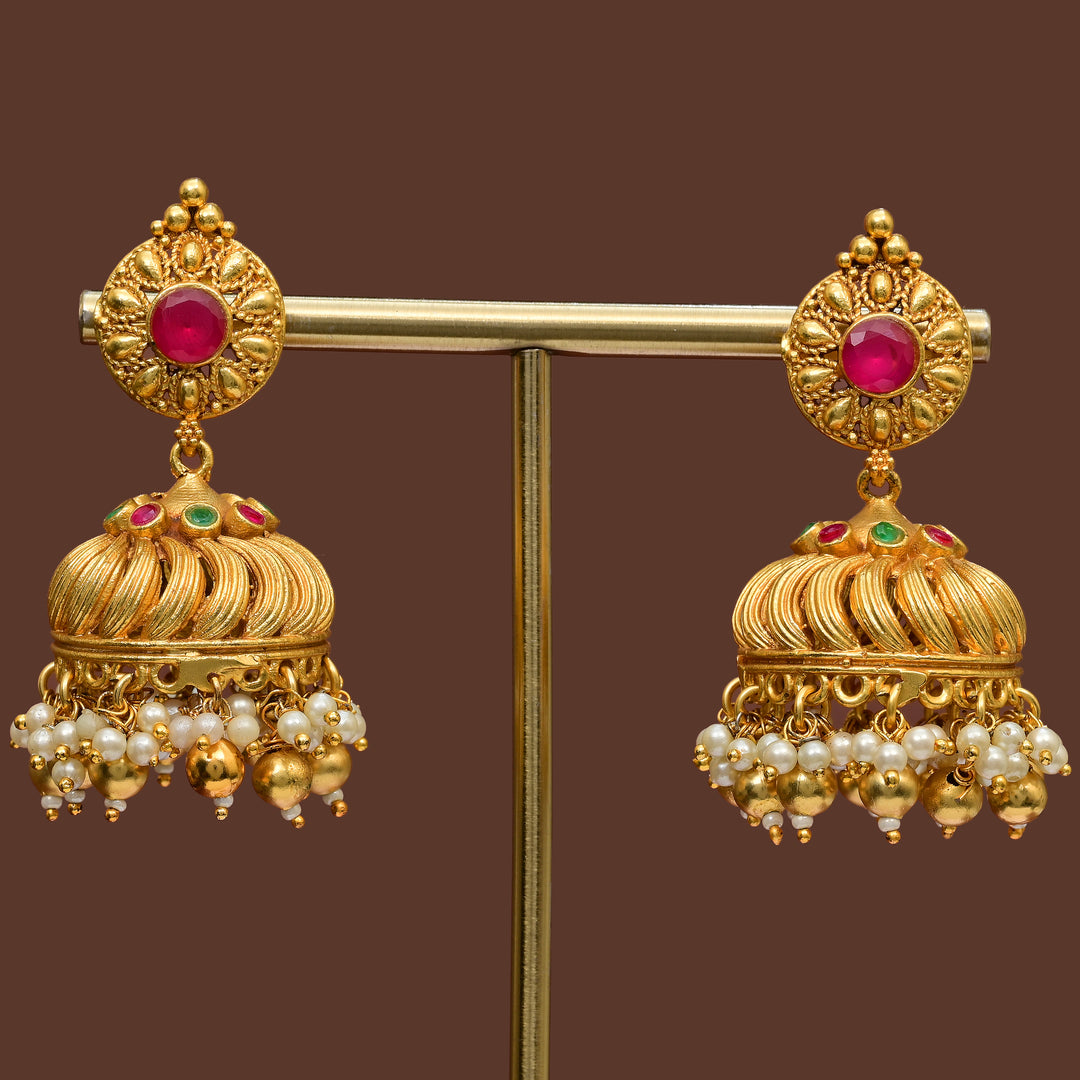 Temple Jhumka Earrings