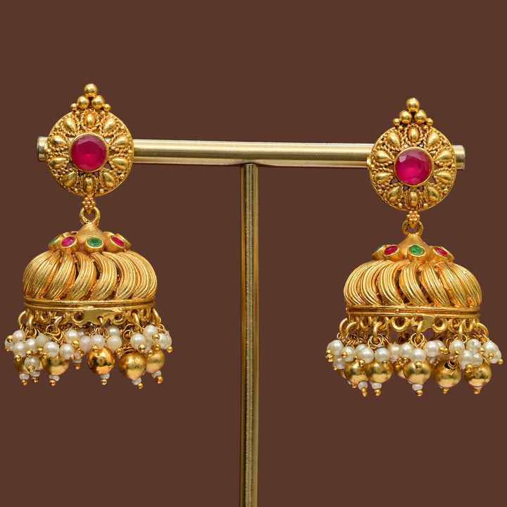 Temple Jhumka Earrings