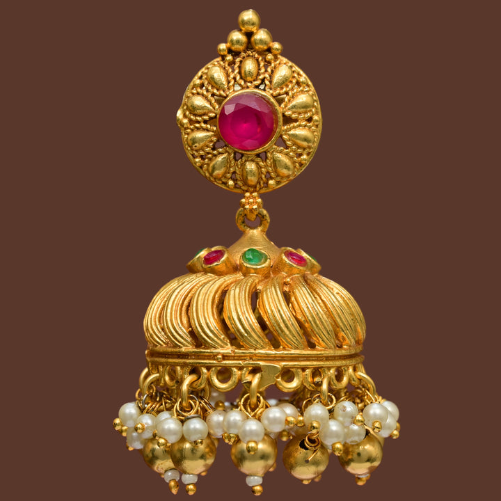 Temple Jhumka Earrings