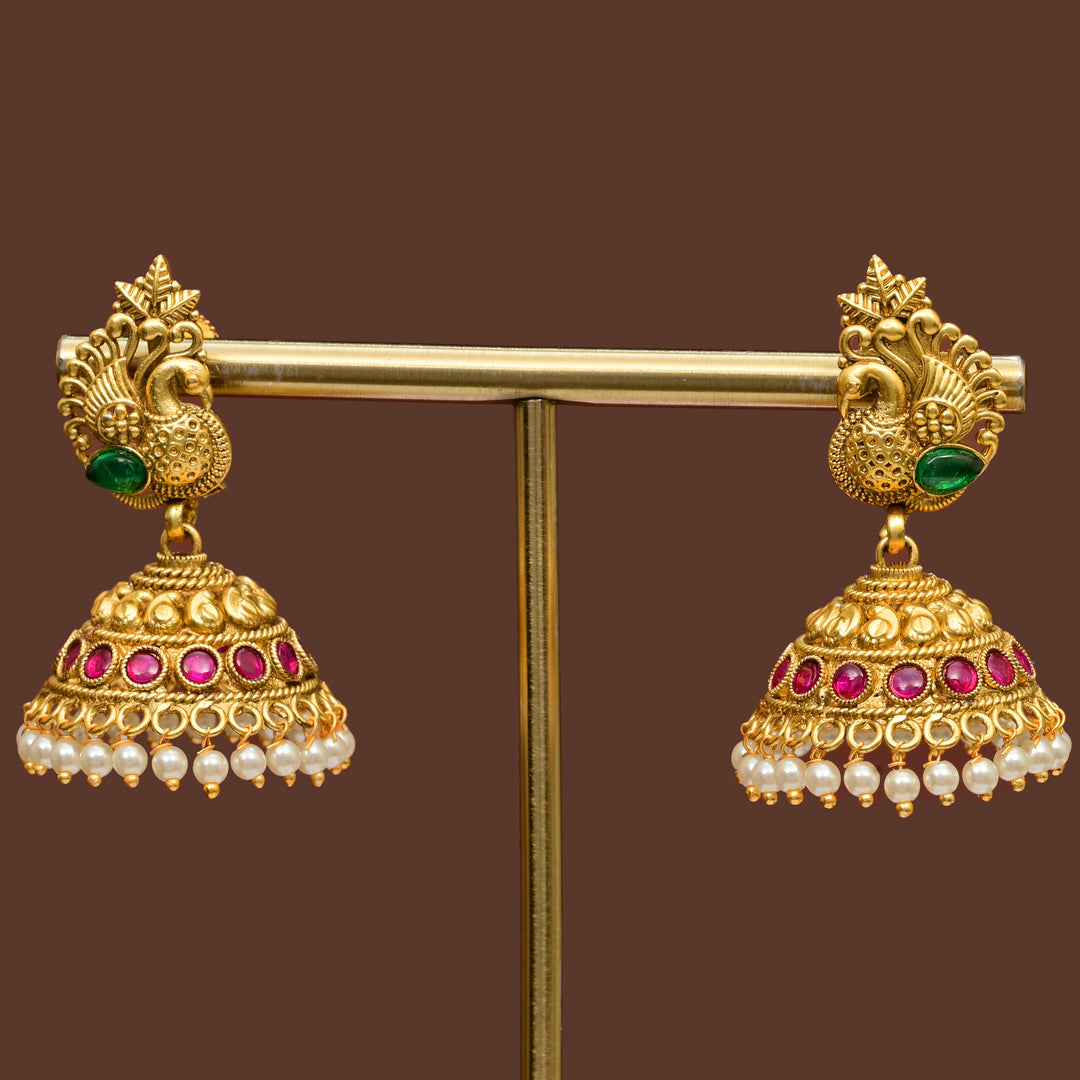 Temple Jhumka Earrings