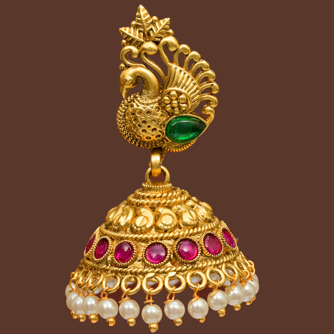 Temple Jhumka Earrings