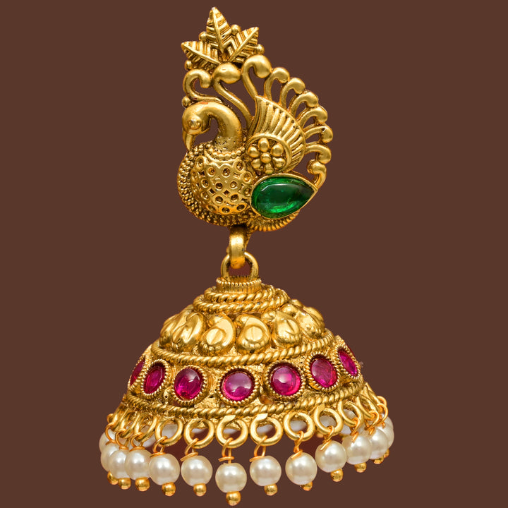 Temple Jhumka Earrings
