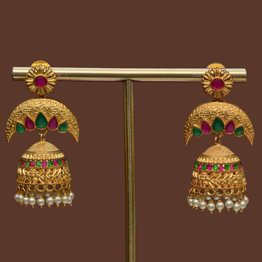 Temple Jhumka Earrings