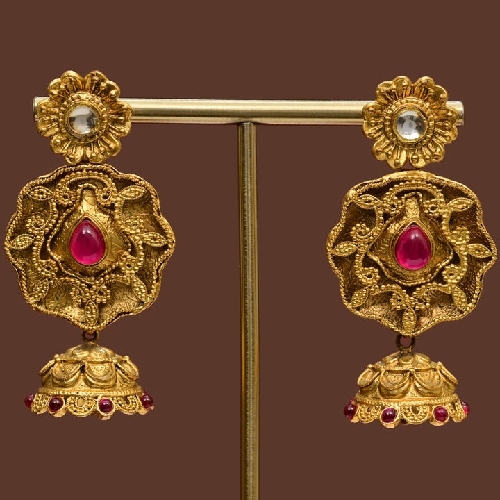 Temple Jhumka Earrings