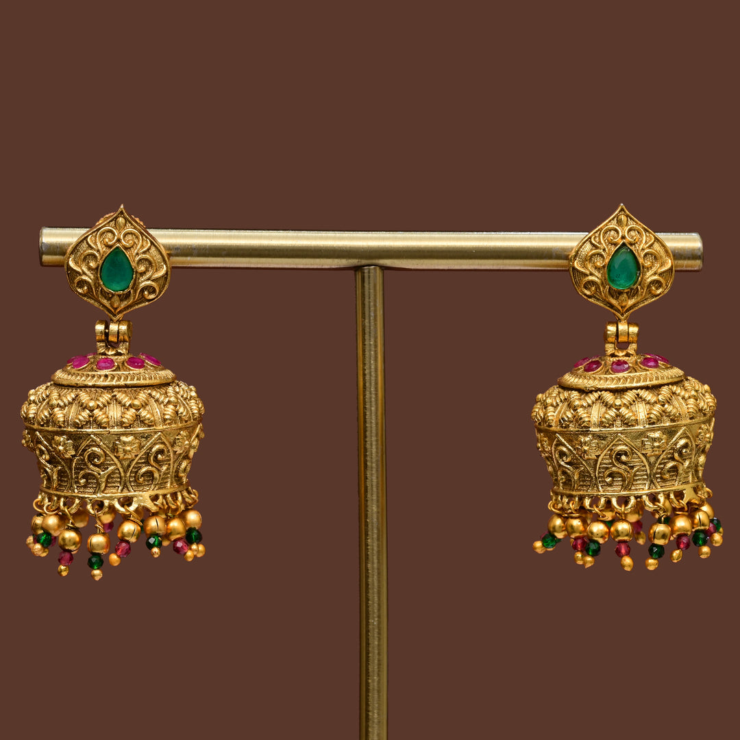Temple Jhumka  Earrings