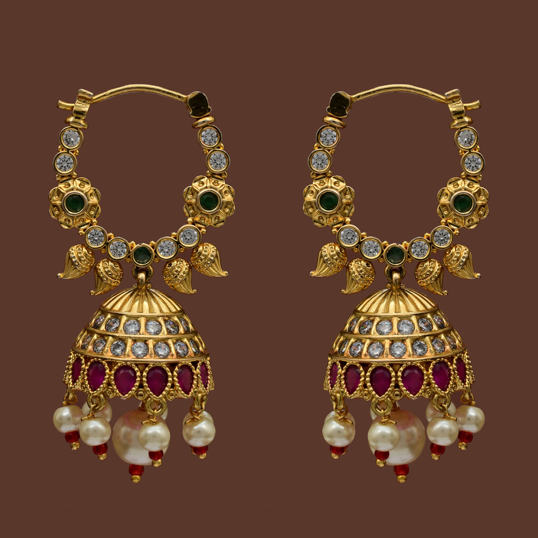 Temple Jhumka Earrings