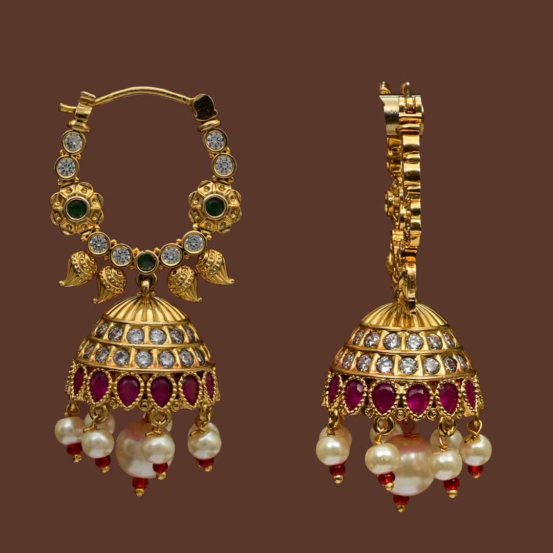 Temple Jhumka Earrings