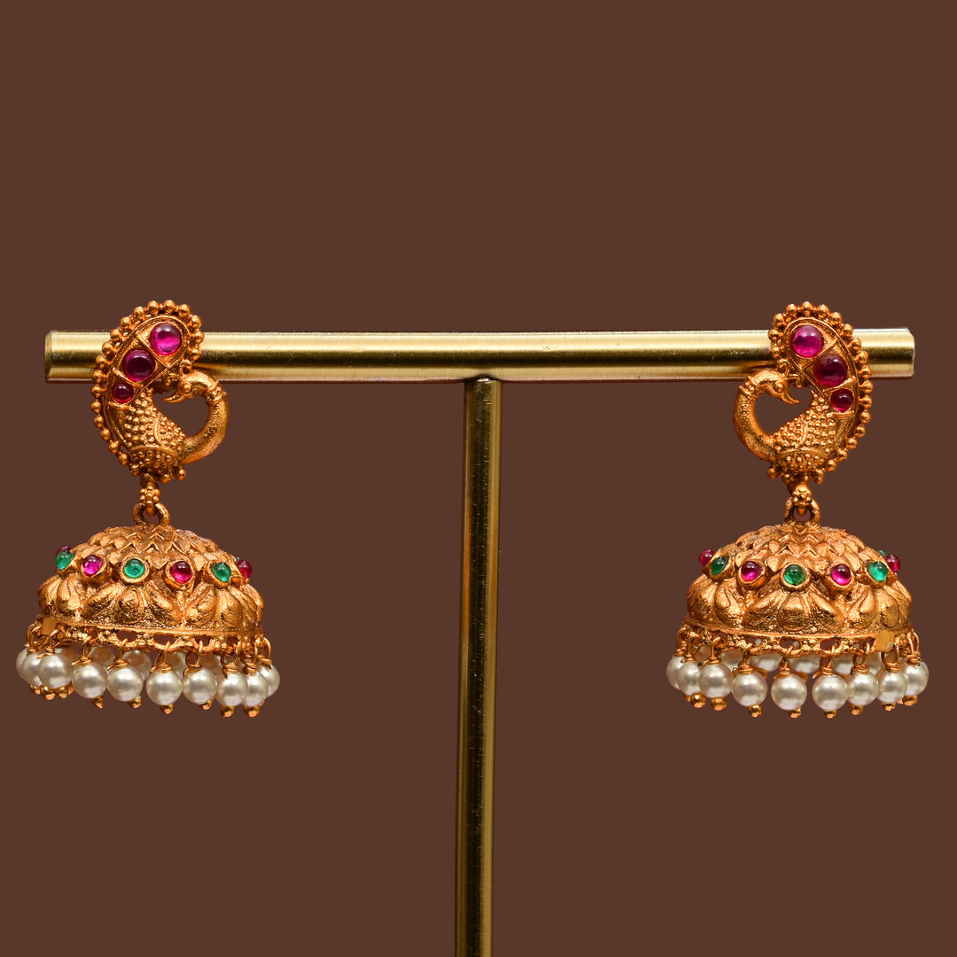 Temple Jhumka Earrings