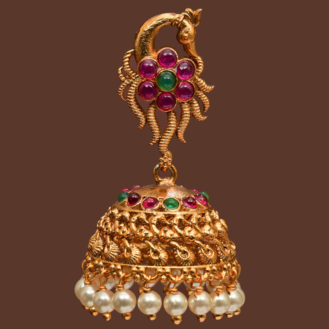 Temple Jhumka Earrings