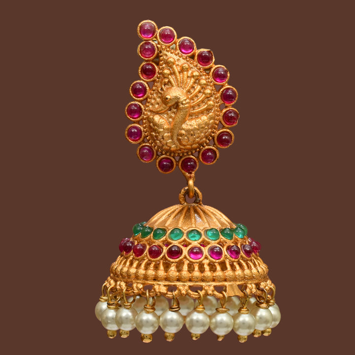Temple Jhumka Earrings