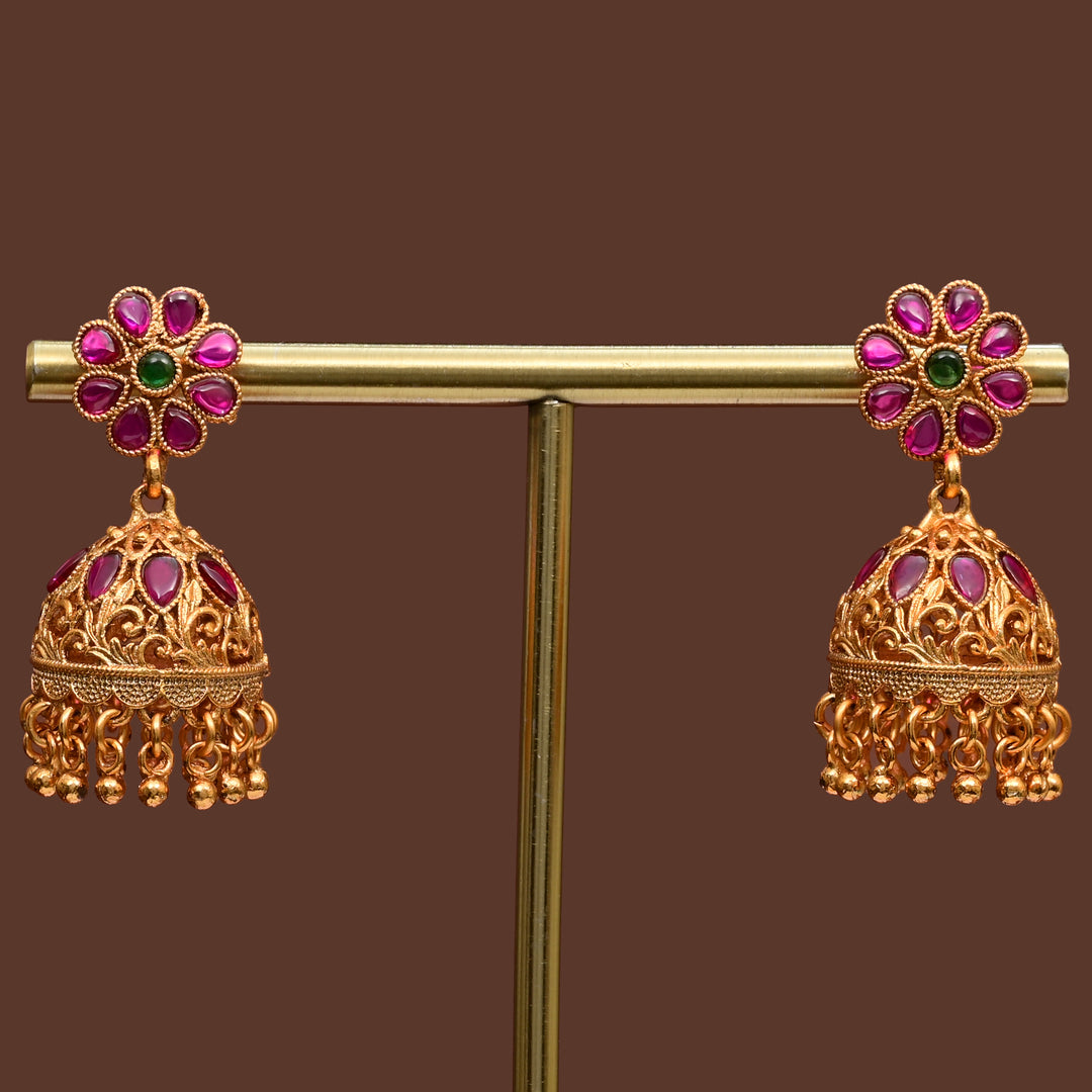 Temple Jhumka Earrings