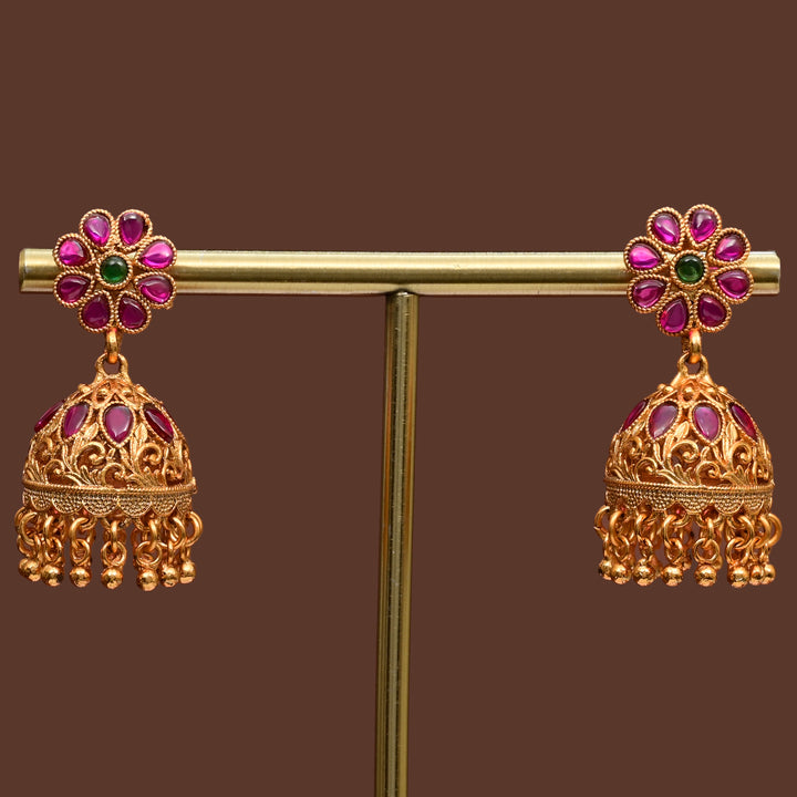Temple Jhumka Earrings
