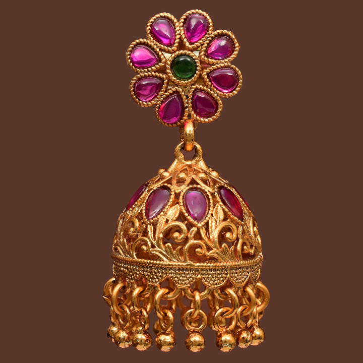Temple Jhumka Earrings