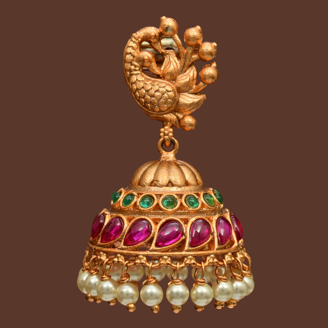 Temple Jhumka Earrings