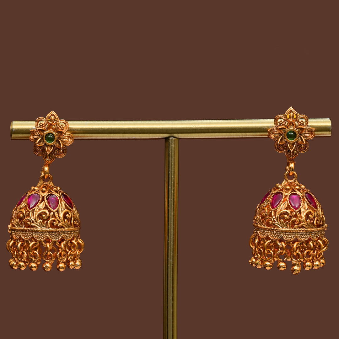 Temple Jhumka Earrings