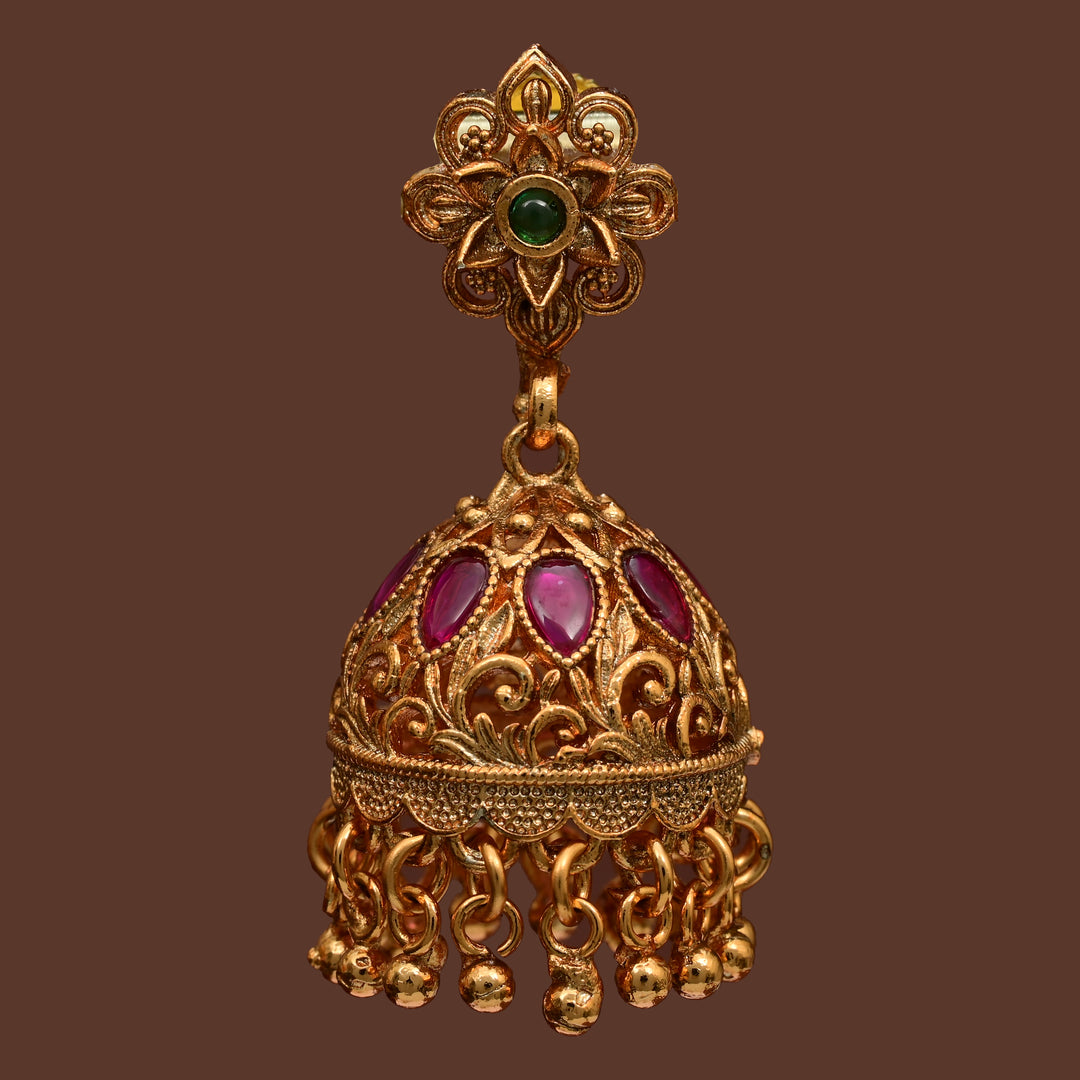 Temple Jhumka Earrings