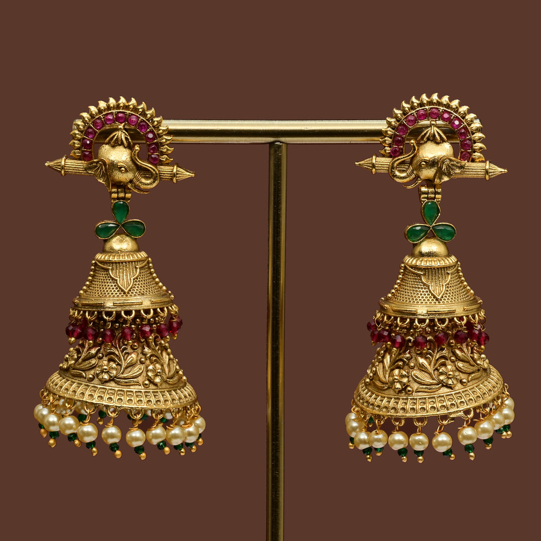 Temple Jhumka Earrings
