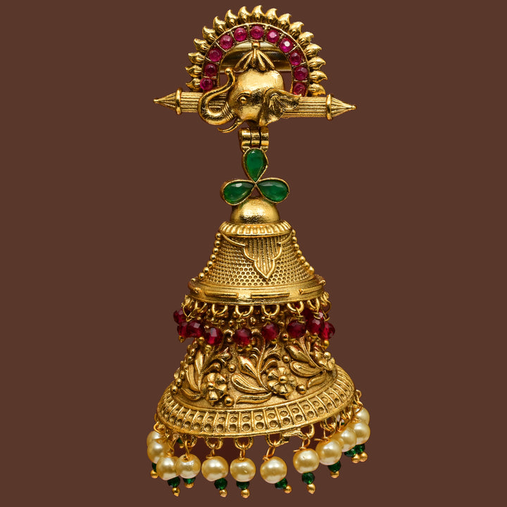 Temple Jhumka Earrings