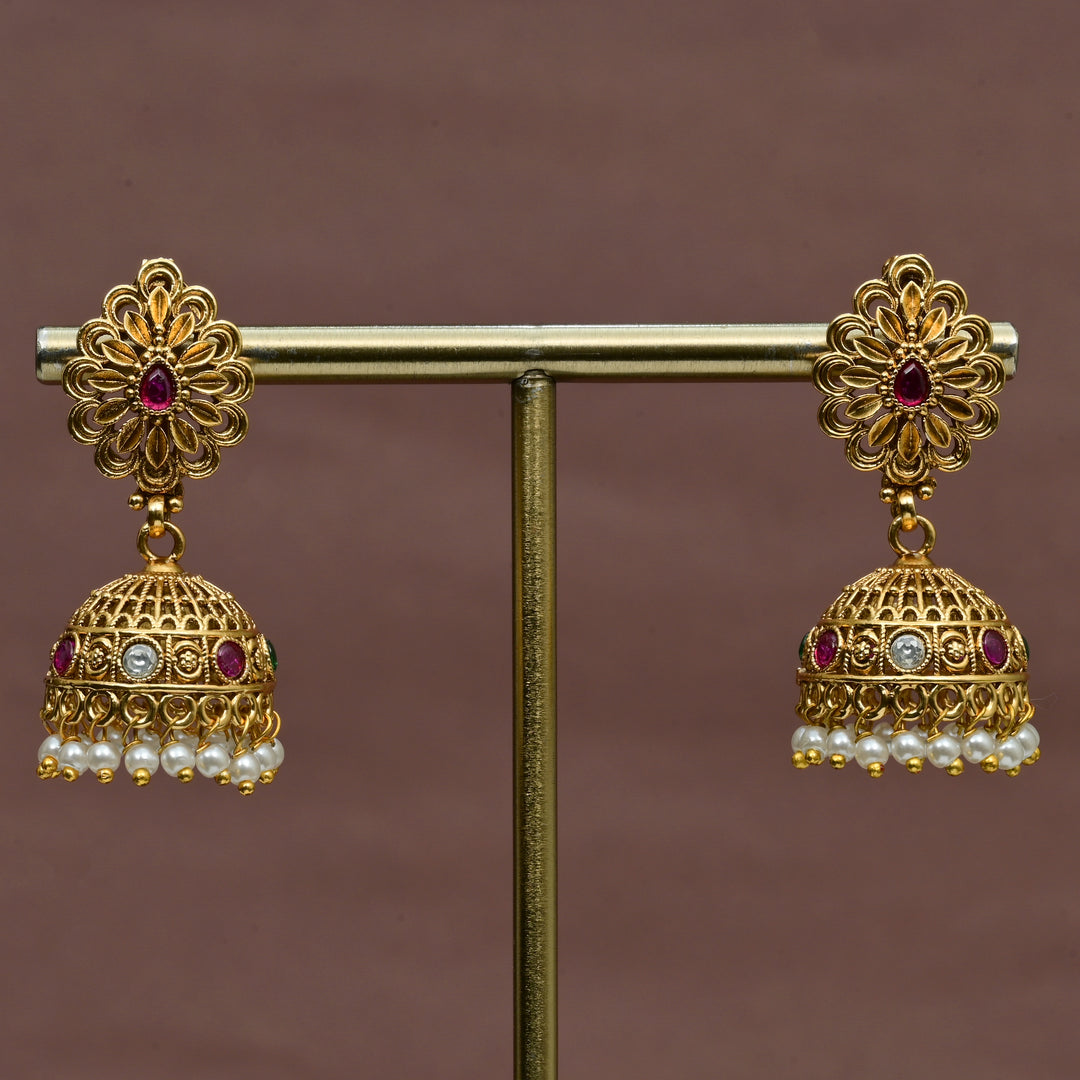 Temple Jhumka Earrings