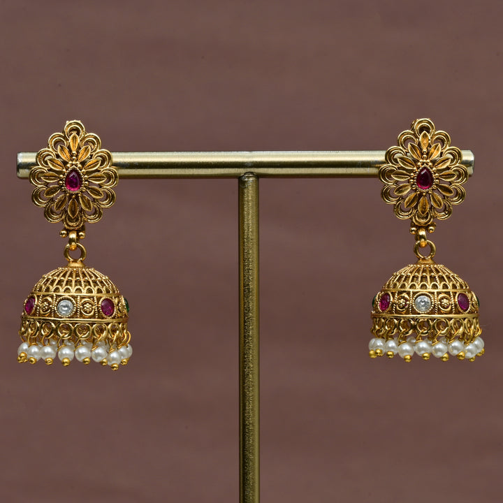 Temple Jhumka Earrings