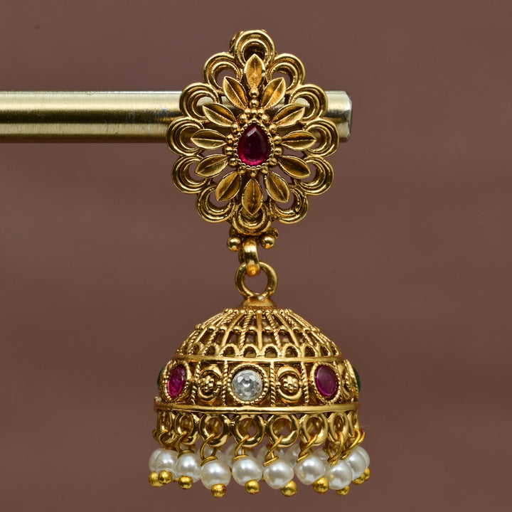 Temple Jhumka Earrings