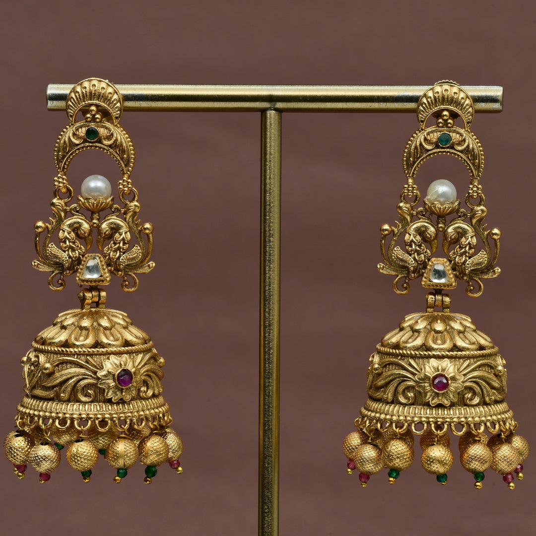 Temple Jhumka Earrings