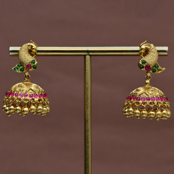 Temple Jhumka Earrings