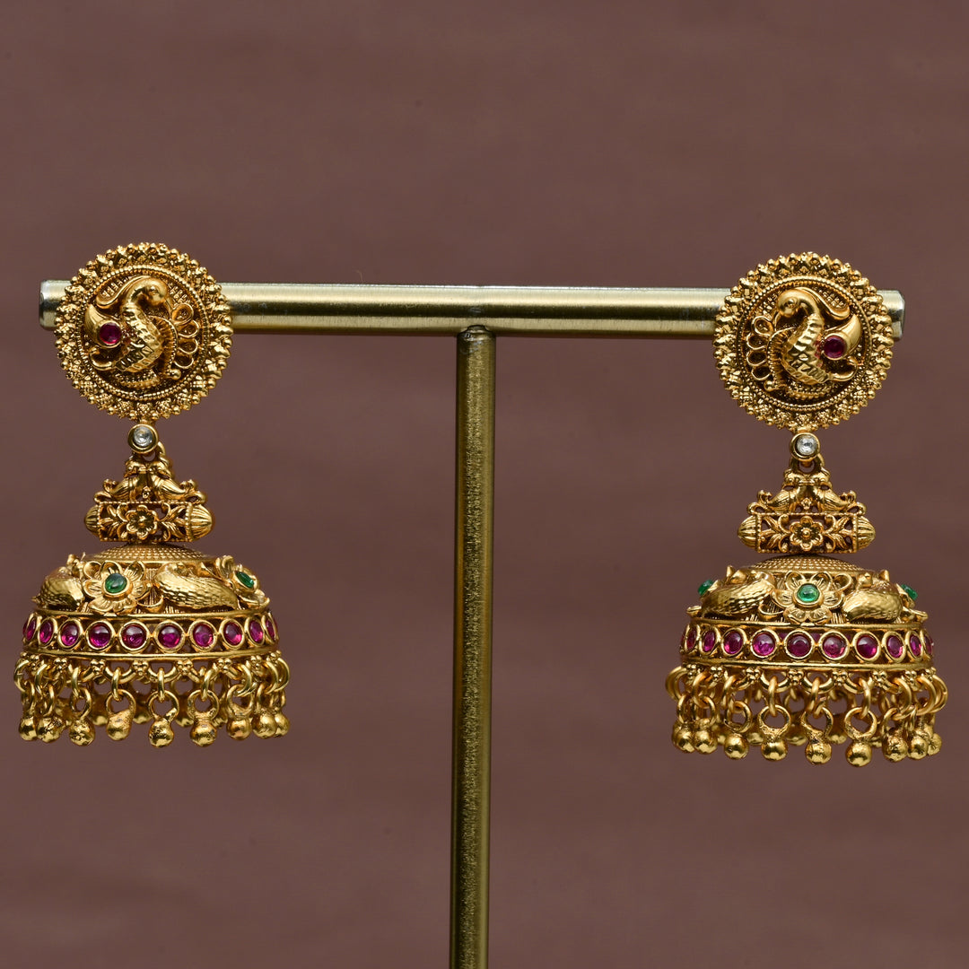 Temple Jhumka Earrings
