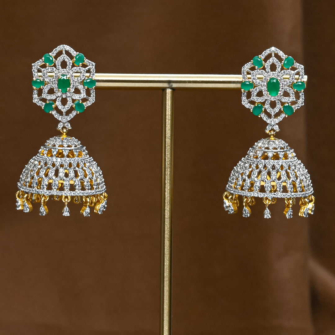CZ Emerald Jhumka