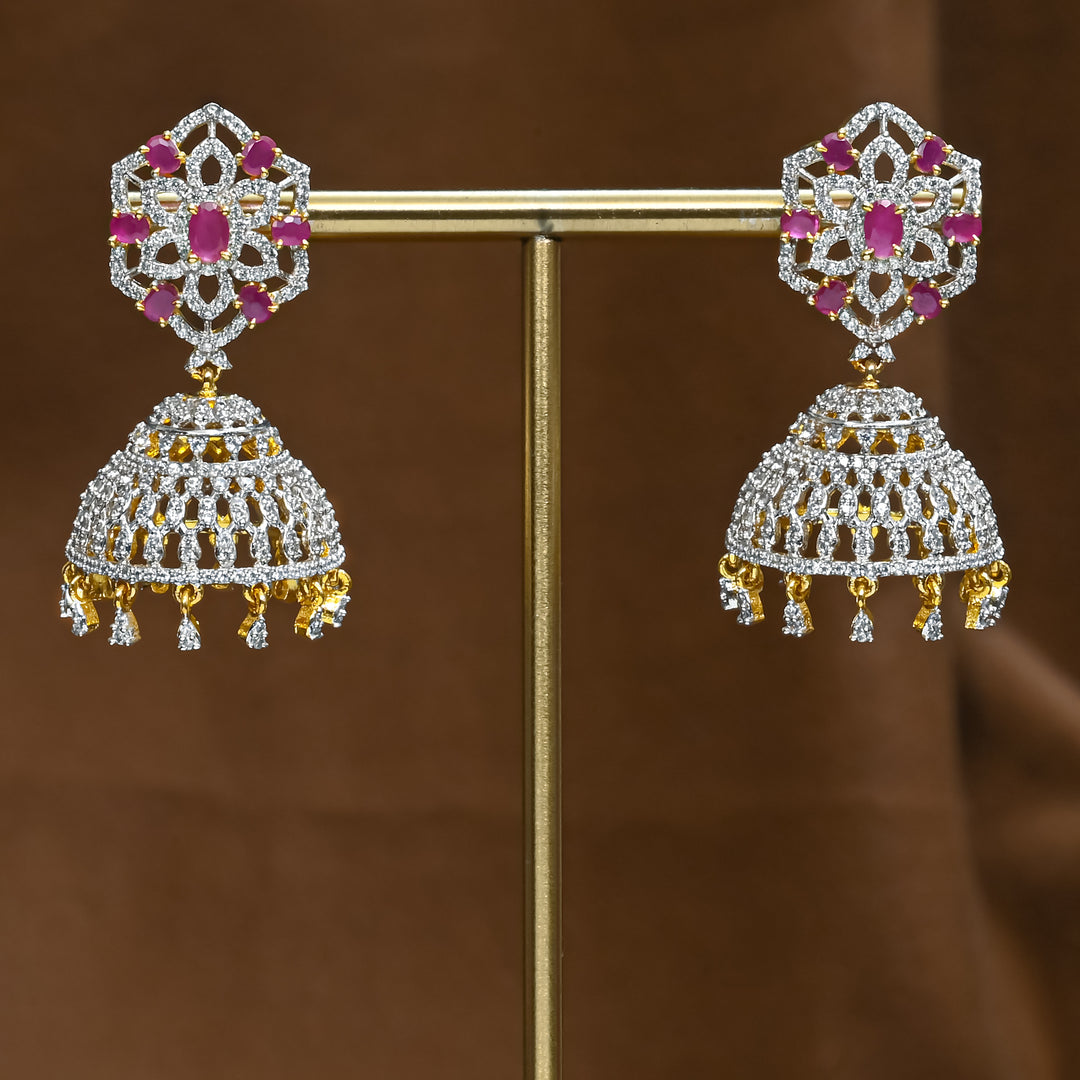 CZ Ruby Jhumka