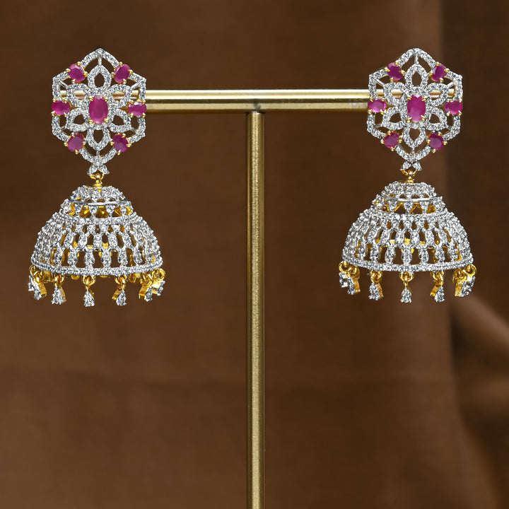 CZ Ruby Jhumka
