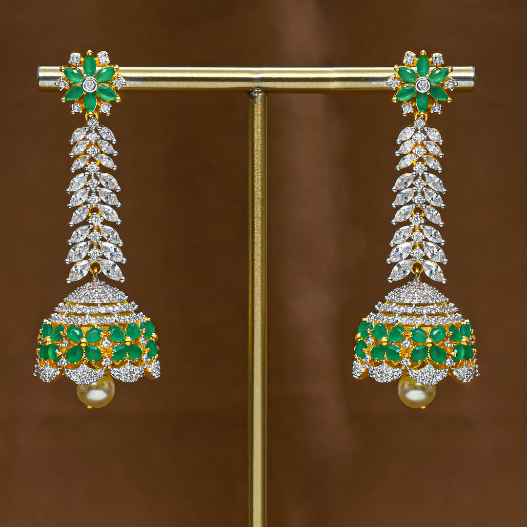 CZ Emerald Jhumka