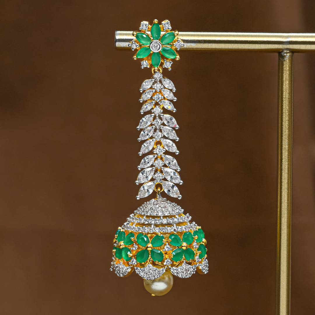 CZ Emerald Jhumka