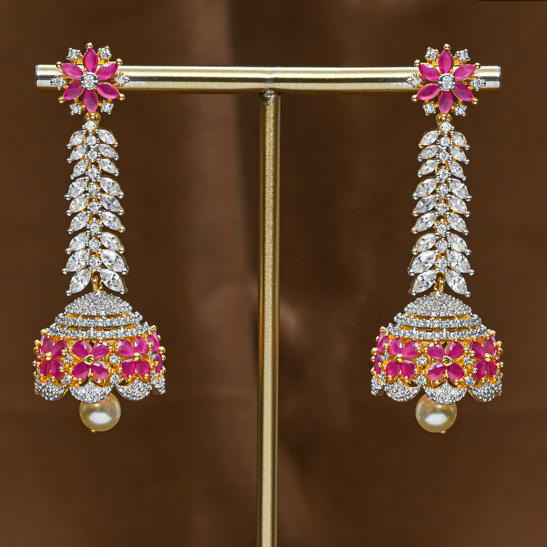 CZ Ruby Jhumka