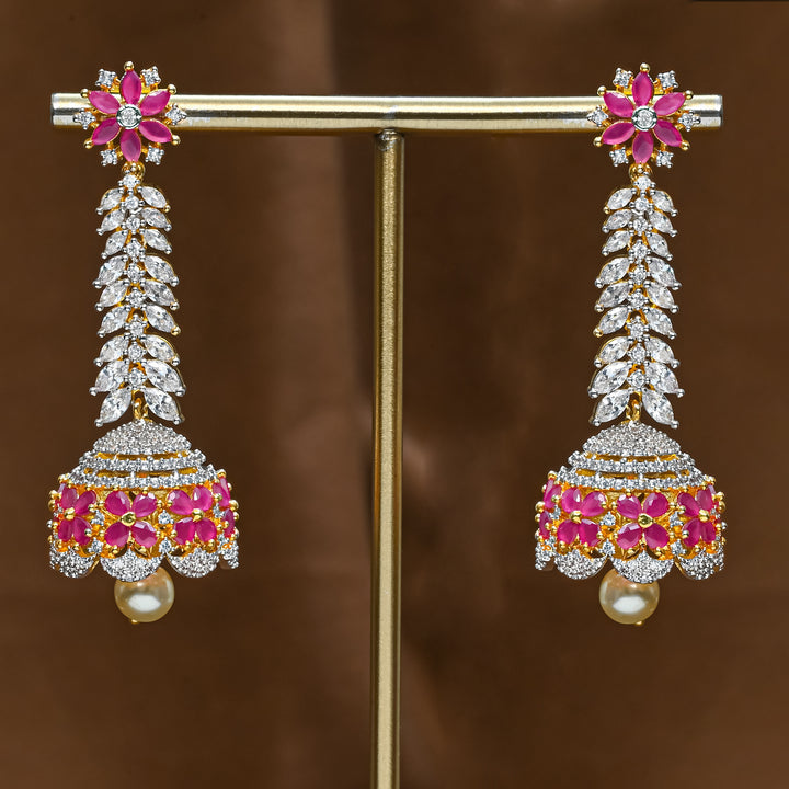CZ Ruby Jhumka