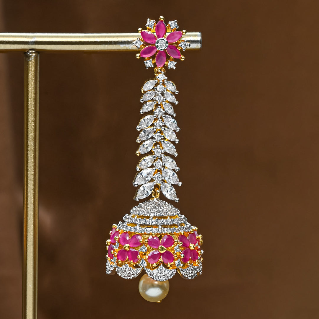 CZ Ruby Jhumka