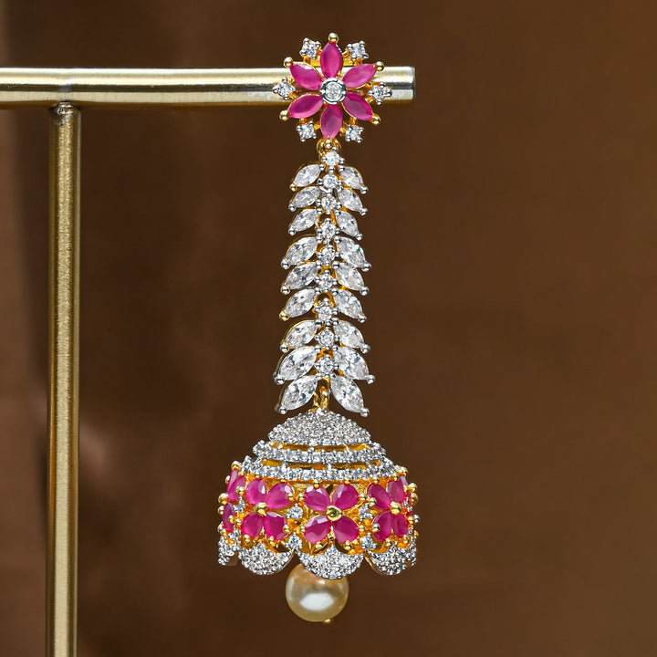 CZ Ruby Jhumka