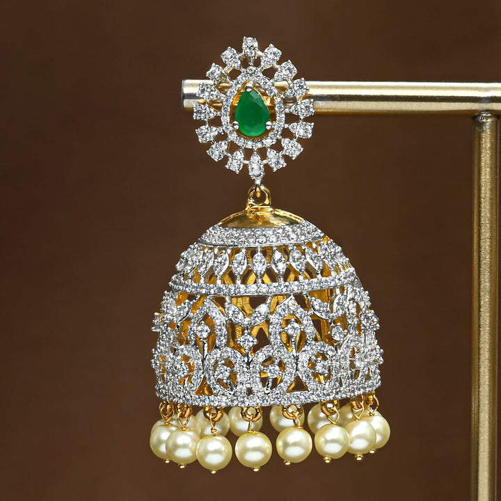 CZ Emerald Jhumka