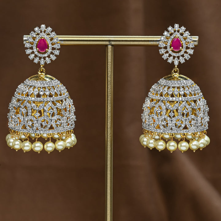 CZ Ruby Jhumka