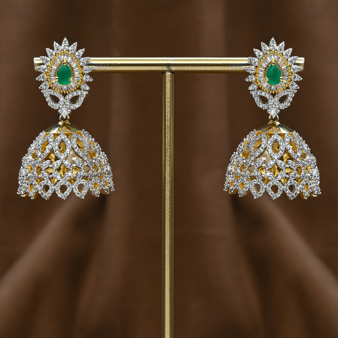 CZ Emerald Jhumka
