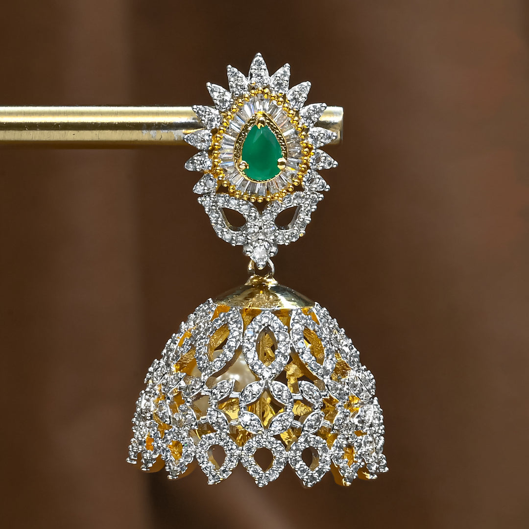 CZ Emerald Jhumka
