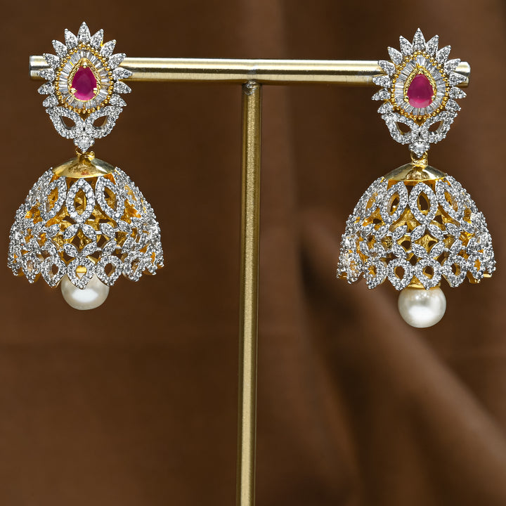 CZ Ruby Jhumka